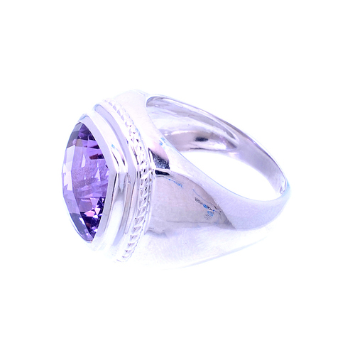 925 Sterling silver Amethyst  gemstone ring