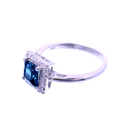 925 Sterling silver London Blue Topaz  gemstone ring