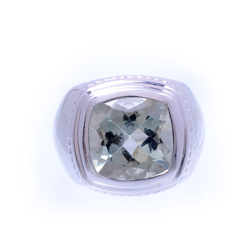 925 Sterling silver Green Amethyst gemstone ring
