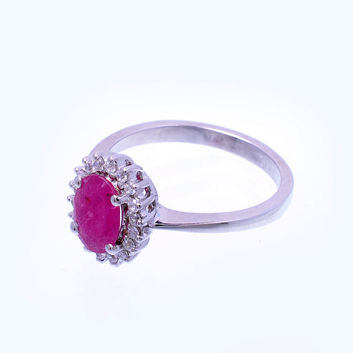 925 Sterling silver Ruby & Cubic Zerconiya gemstone ring
