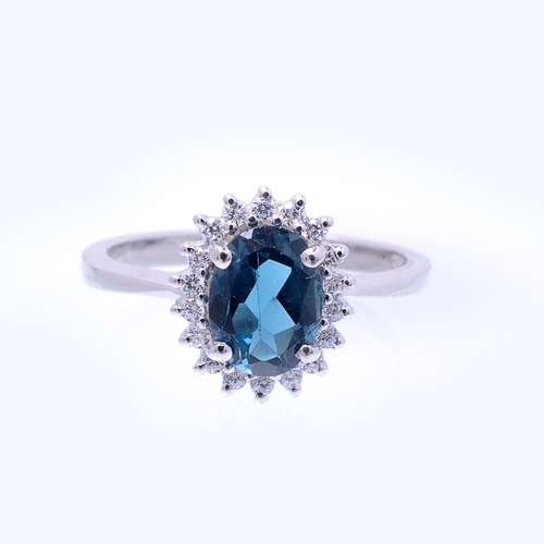 925 Sterling silver London Blue Topaz gemstone ring