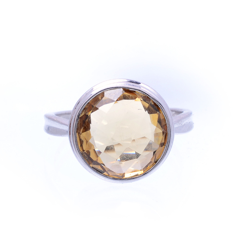 925 Sterling silver Golden Topaz gemstone ring