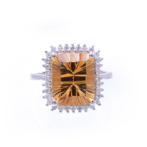 925 Sterling silver Citrine gemstone ring