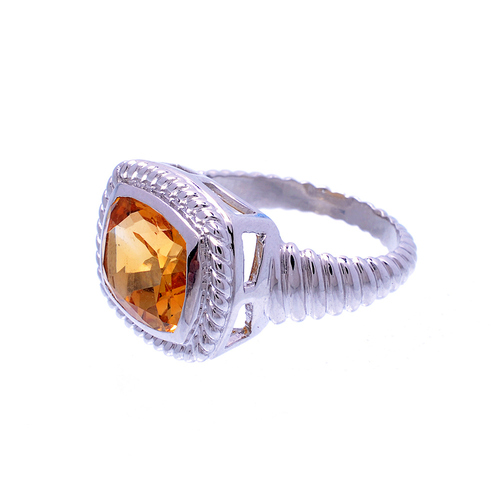 925 Sterling silver Amethyst & Cubic Zerconia gemstone ring