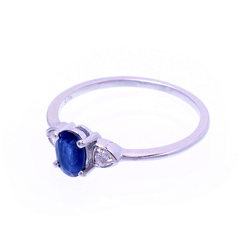 925 Sterling silver Sapphire & Diamond gemstone ring