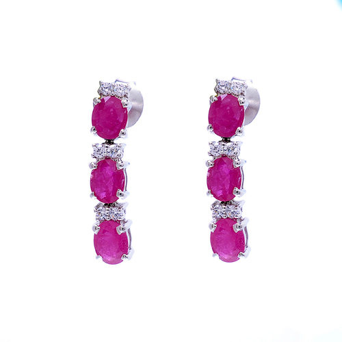 925 Sterling Silver Ruby Gemstone Earring