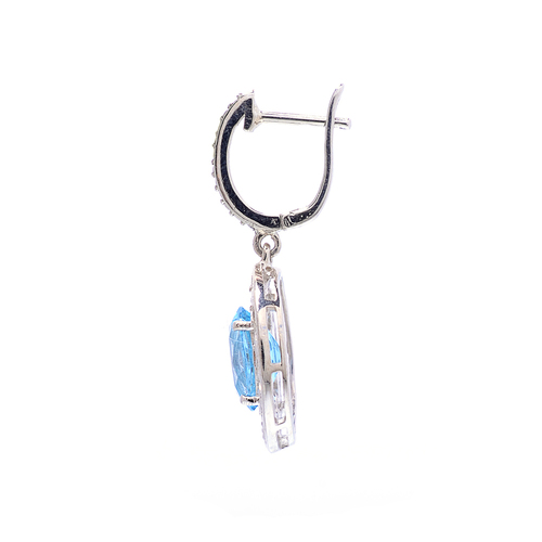 925 Sterling silver Blue Topaz gemstone Earring