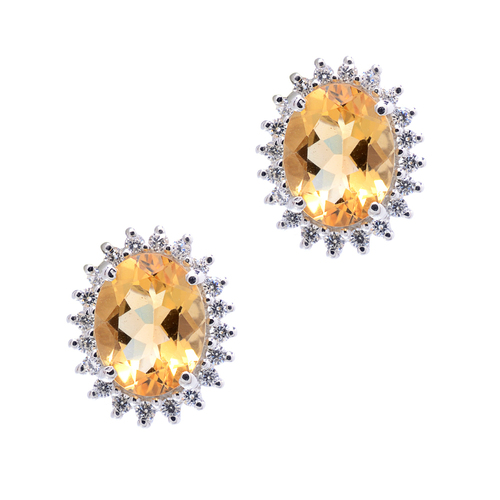 925 Sterling silver Golden Topaz gemstone Earring
