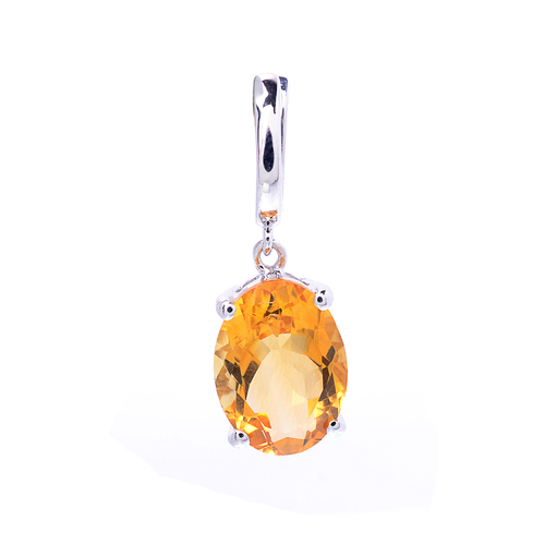 925 Sterling Silver Golden Topaz Pendant