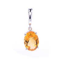 925 Sterling Silver Golden Topaz Pendant