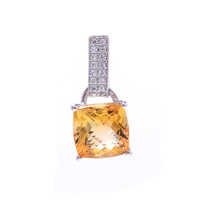  925 Sterling Silver Golden Topaz Pendant