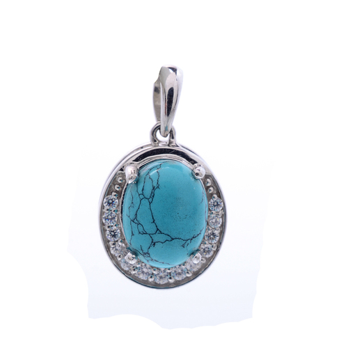 925 Sterling Silver Turquoise Gemstone Pendant