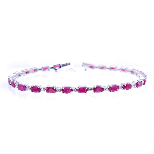 Faceted Ruby Gemstone Bracelate/Bangle