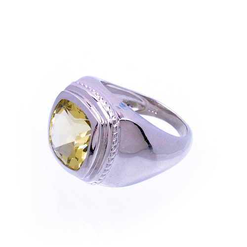 925 Sterling silver Lemon Topaz gemstone Ring