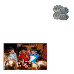 Silver Paper Dishes for Party.