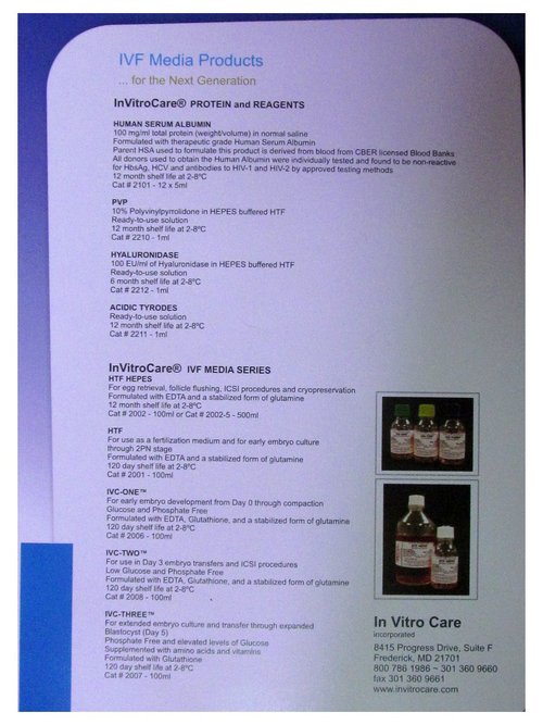 IVF Media Products