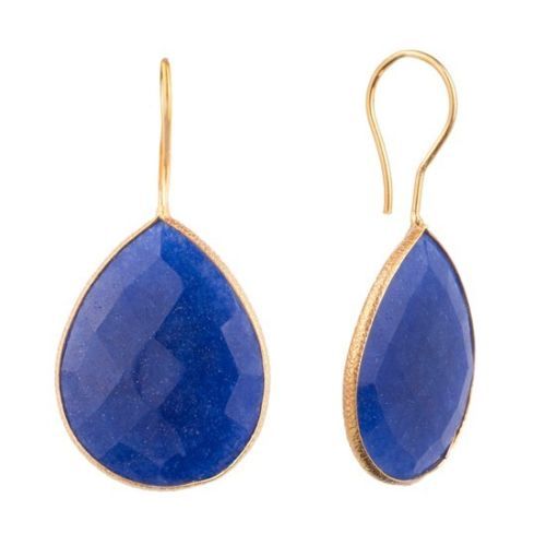 lapis lazuli Gemstone Earring - vermeil Gold