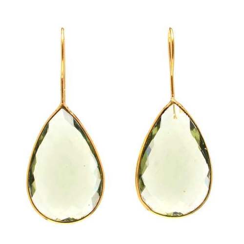 Hydro Lemon Topaz Gemstone Earring- Vermeil Gold