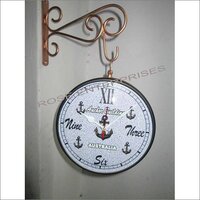 Railway Clock - 6 Inch Hanging Stand, Dual Time Display For Corridors And Hotel Lobbies