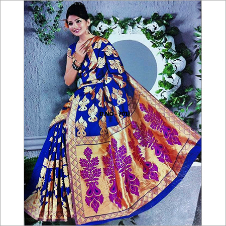 Printed Blue Kota Saree