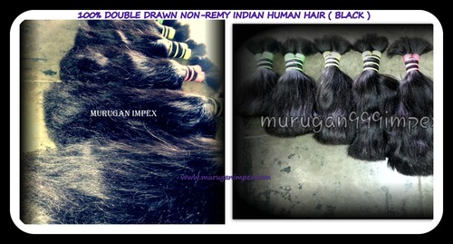 Double Drawn Non Remy Hair ( Black - 1 )