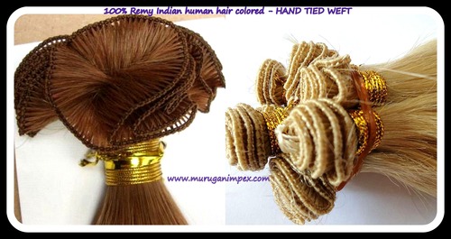100% Virgin Remy Indian Hair ( HAND-TIED WEFT )