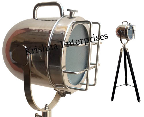 Room Corner Spot Light - Metal Nickel Plated, 50-60 cm | Tripod Stand, E27 Socket, Versatile Home & Studio Lighting