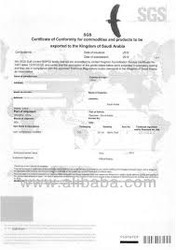 Certificates of Conformity (CoC) for goods for Alg Certificates of Conformity (CoC) for goods for Alg