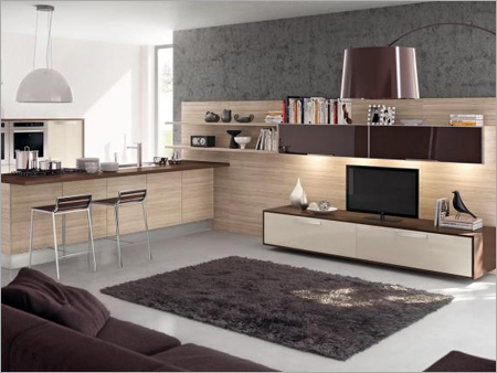 Teak Wooden Modular Kitchen