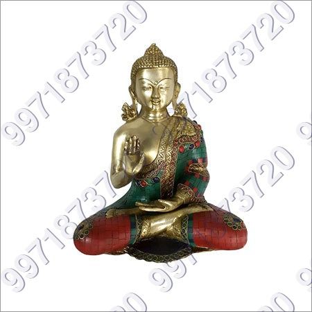 KING BUDDHA WITH STONE WORK 13INCH