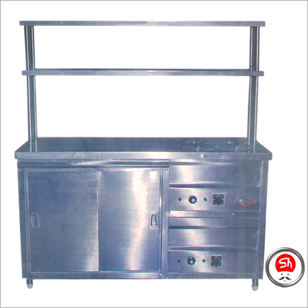 Parcel Counter with Under Counter Hot Case & 2 Over Head Shelf