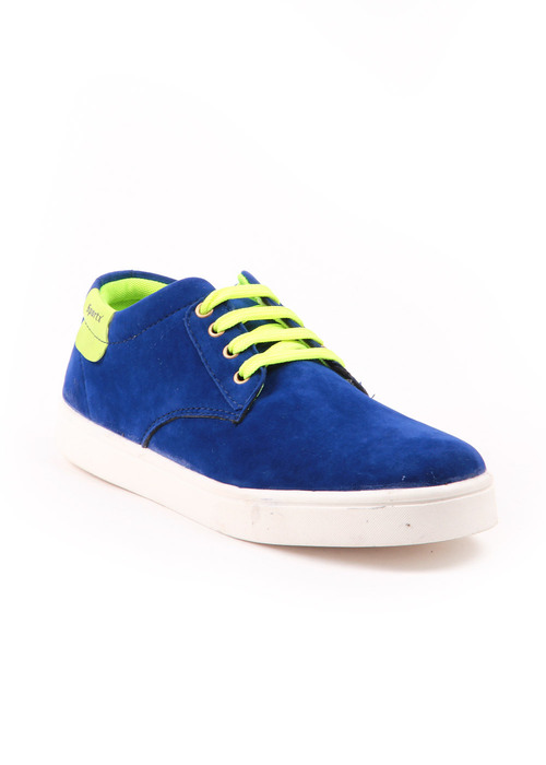Stylish Casual Shoes - Suede Leather, Blue, Lace-up | Slip Resistant, Abrasion Resistant, Durable, Comfortable Fit, Fine Finish