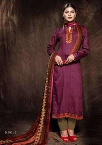 Pure Jam Satin Print With Embroidery Salwar Suit