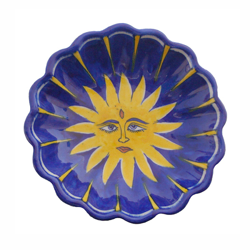 Blue Pottery Plate Design Type: Hand Building