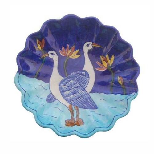 Handmade Blue Pottery Plate Design: Standard