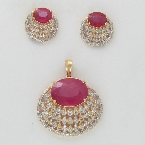 Ruby Pendant Set