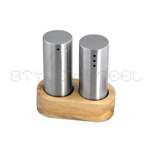 Wooden Base Salt Pepper Can