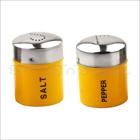 Colored Salt & Pepper - Stainless Steel, 5x7/5x9/5x11 cm, Yellow | Stylish Design, Durable, Food Safe
