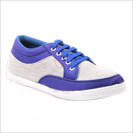 Blue & White Trendy Casual Shoes - Leather & Textile, Various Sizes, Blue | Lace-up, Lightweight, Durable, Abrasion Resistant