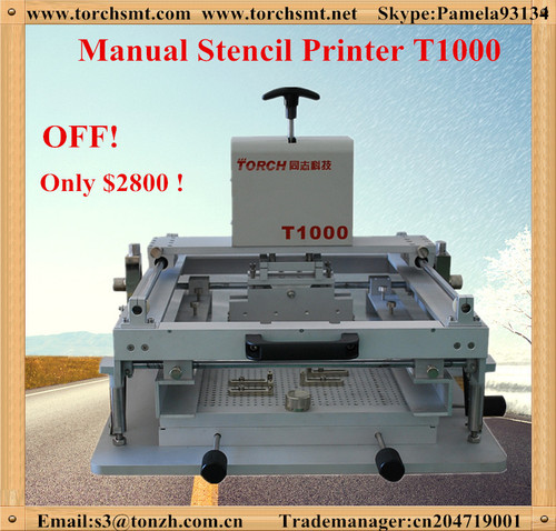 Manual desk mini soder paste screen printer for SMT T1000