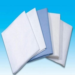 White And Sky Blue Non Woven Bed Sheet