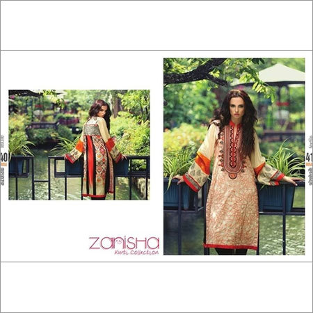 pakistani printed linen kurties