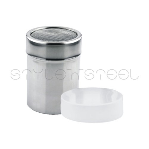 Dredger With Wire Mesh - Stainless Steel 7cm, Plastic Base, Mesh Lid | LFGB, SGS Certified, Durable, Hygienic, Precise