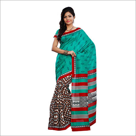 FANCY PRINTED BHAGALPURI SAREE