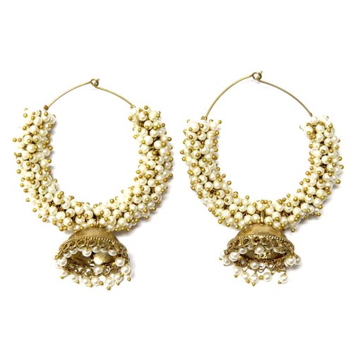 pearl jhumka earrings