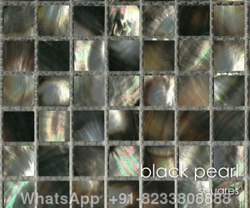 Black Mother Of Pearl Tile Blocks Grout Space