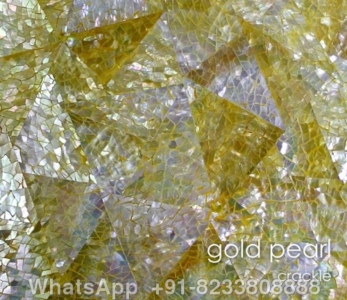 Gold mother of pearl tile Crackle