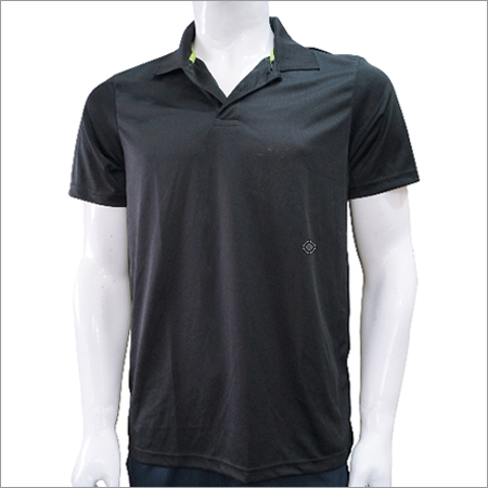 Reebok Collar Black T Shirt - Polyester, Multiple Sizes, Black | Moisture-Wicking, Wrinkle-Resistant, Durable, Machine Washable