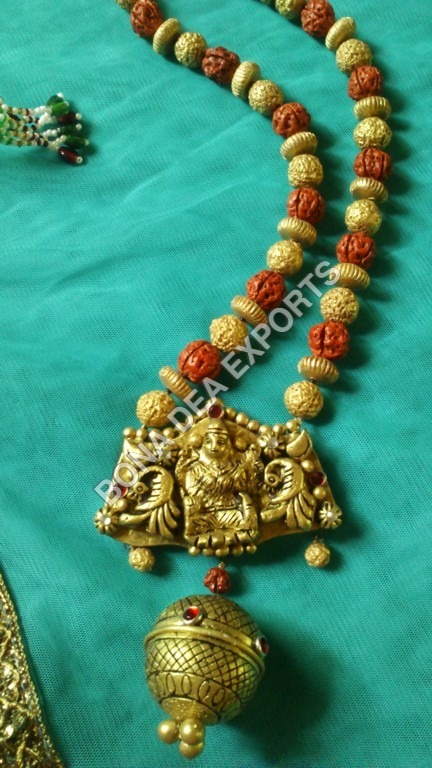 Coral Terracotta Jewelry - Elegant Drop Earrings, Unique Necklace Set for Women | Perfect Gift for Parties