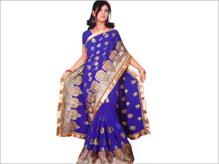 60GM Blue Work Saree